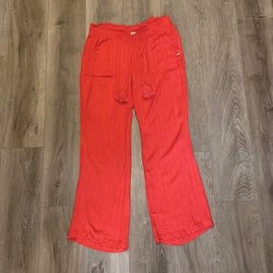 Roxy wide leg pants, red, size XL